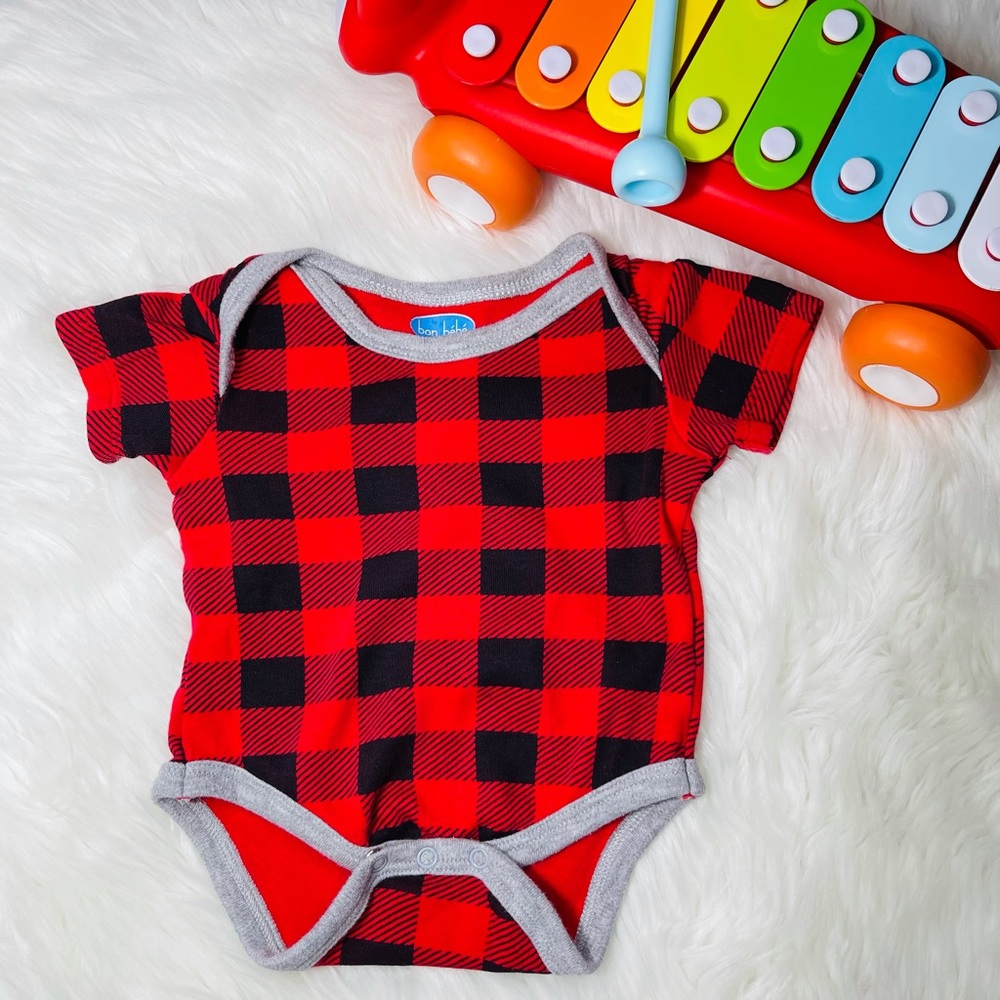 Bon Bebe Buffalo Check Onesie